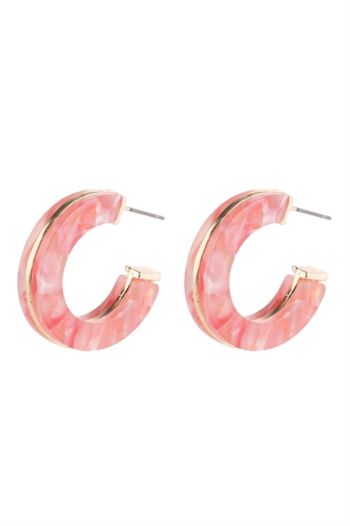 Pink & Gold Acrylic Hoops